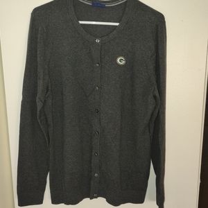 Green Bay Packers Grey Cardigan